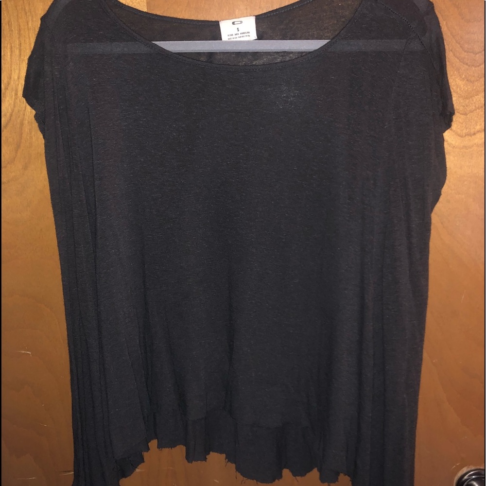 Urban Outfitters Grey distressed hem t shirt